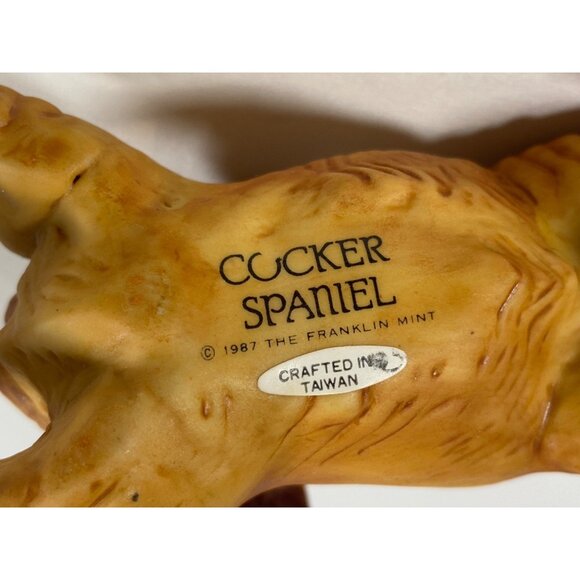 FRANKLIN MINT COCKER SPANIEL Dog Porcelain Sculpture Ball 1987 - Picture 14 of 14
